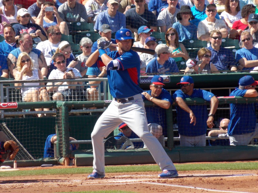 Kris Bryant Stands In vs. Indians